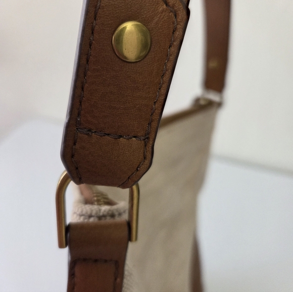 Fossil Tan Shoulder Bag with Embossed Logo - Picture 7 of 16
